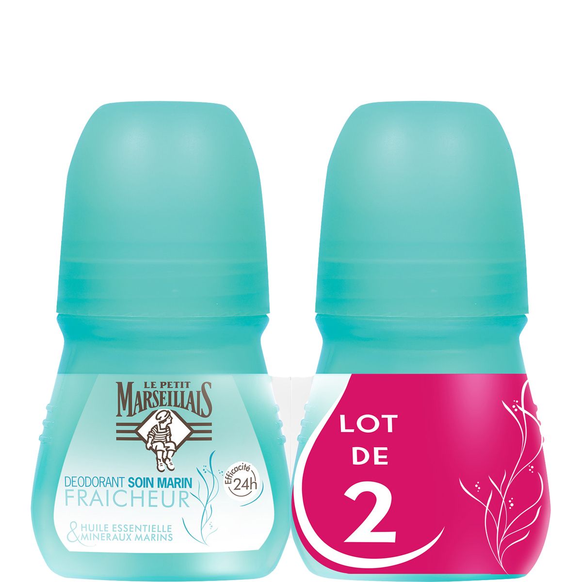 LE PETIT MARSEILLAIS Déodorant bille soin fraîcheur minéraux marins 2x50ml