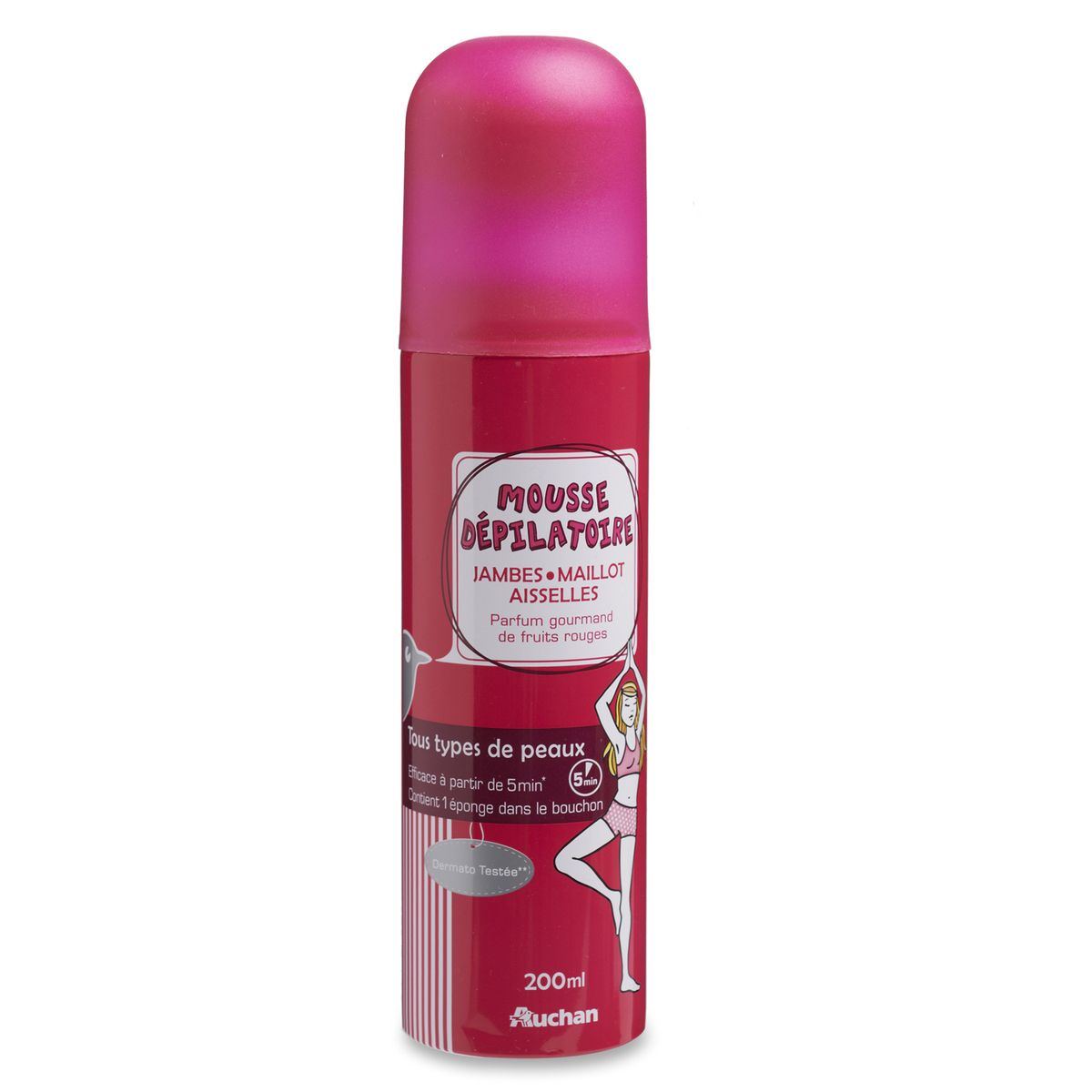 AUCHAN Auchan mousse dépilatoire jambes maillot aisselles 200ml