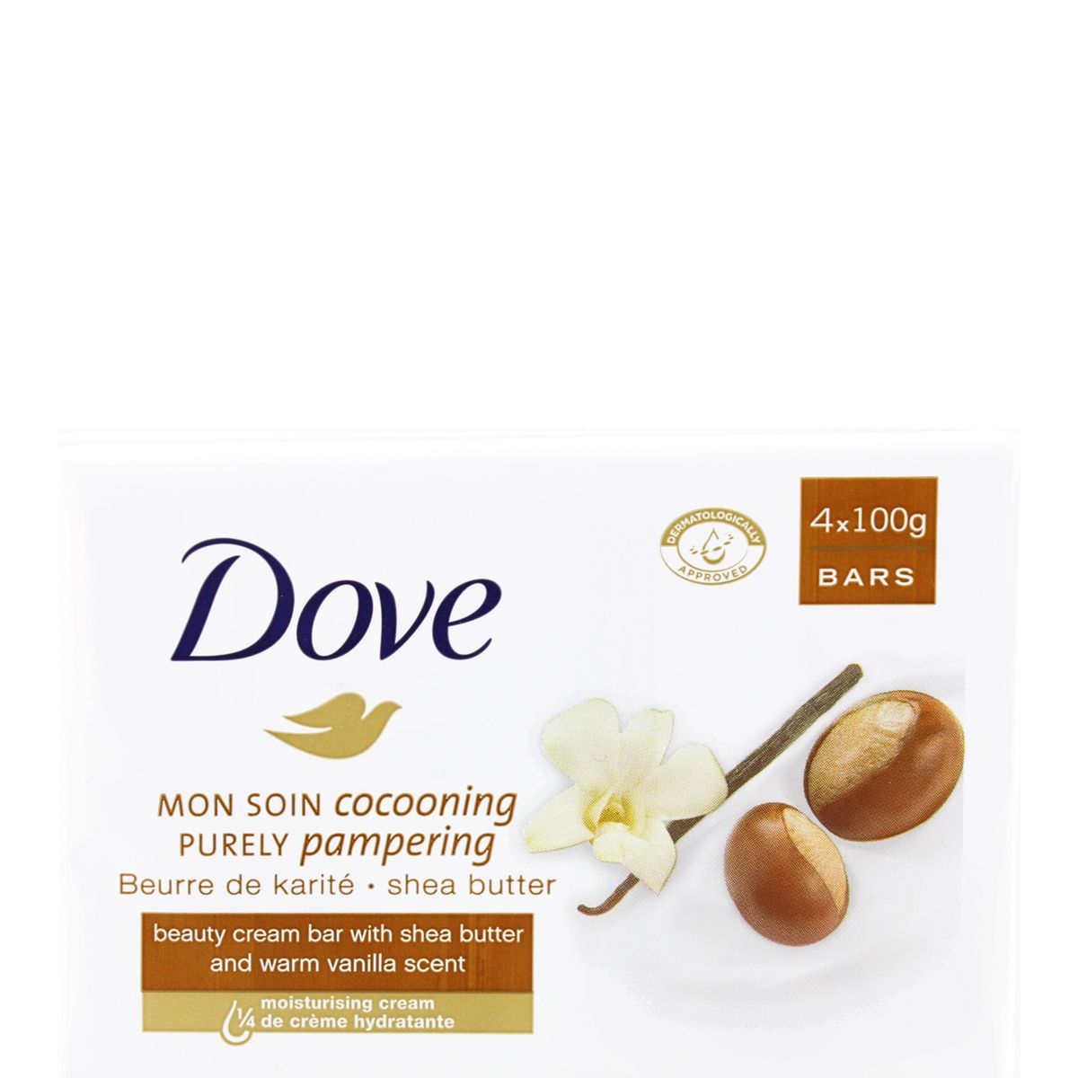 DOVE Dove savon pain de toilette karité & vanille 4x100g