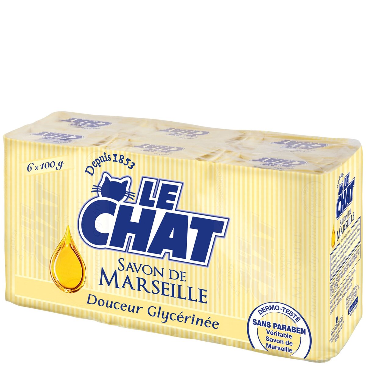LE CHAT Le Chat savon de marseille douceur glycérinée 6x100g