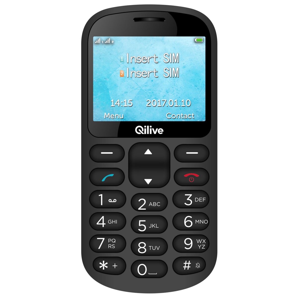 QILIVE Téléphone portable PHONE 879473 - Sénior - Noir