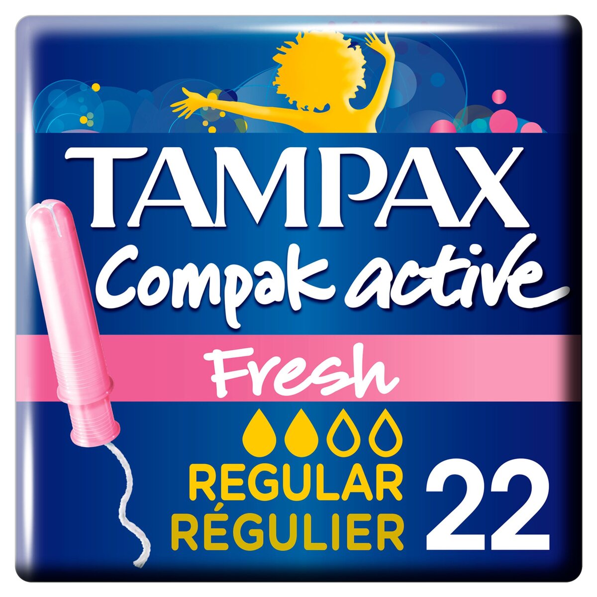 TAMPAX Tampax tampons compak active fresh régulier avec appli x22