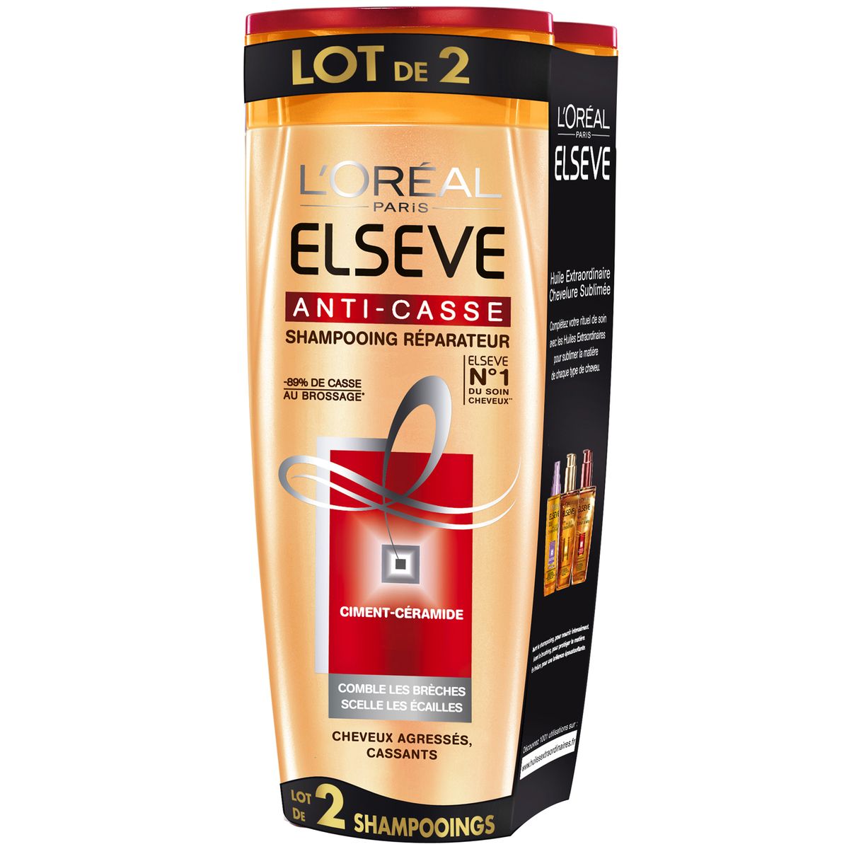 L'OREAL ELSEVE L'Oréal Elsève shampooing nutri-céramide anti-casse 2x250ml