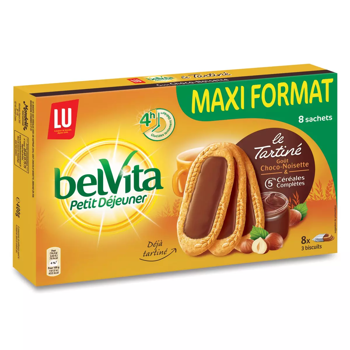 BELVITA Lu Belvita la tartine chocolat noisettes 400g maxi format