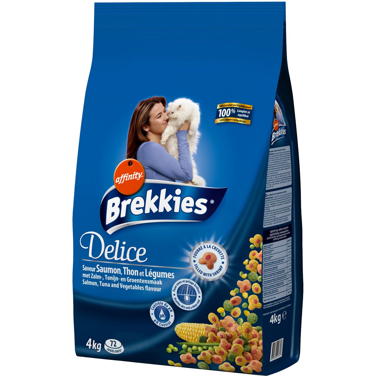 BREKKIES Croquettes au saumon thon et légumes pour chat 4kg