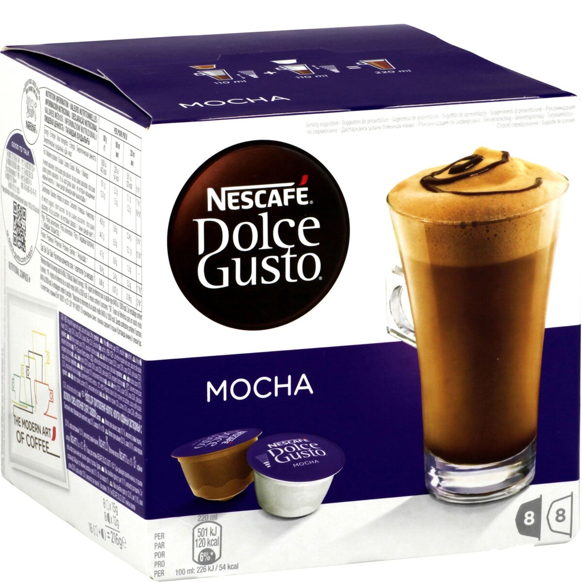 NESCAFE Nescafé dolce gusto café mocha dosettes x8 +lait x8 -216g