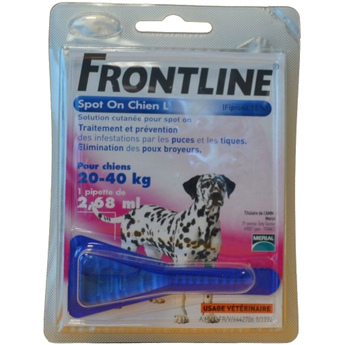 Frontline spot on chien large pipette x1 -18g
