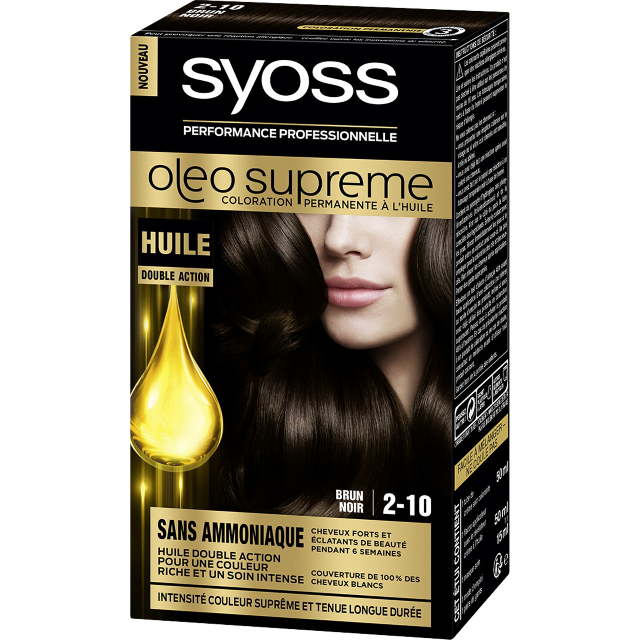 Schwarzkopf Oléo Intense Haarfarbe – N.2-10 Castano Scuro, Permanente Färbung Mit Nährstoff-Öl-Serum