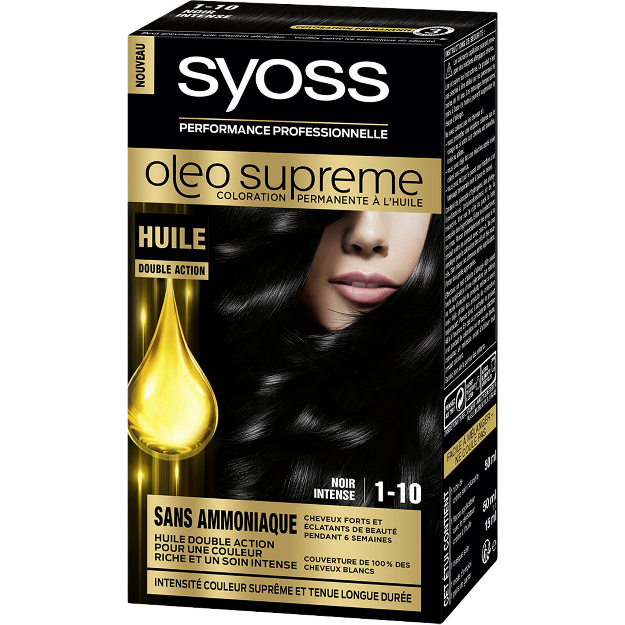 SYOSS Coloration oléo suprême sans ammoniaque 1-10 noir intense 1 kit