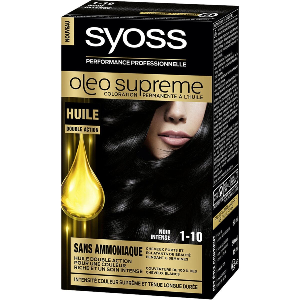 SYOSS Coloration oléo suprême sans ammoniaque 1-10 noir intense 1 kit