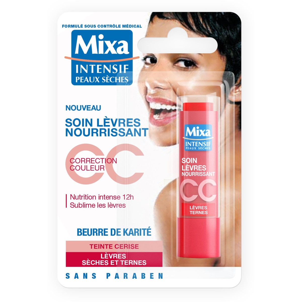 MIXA Mixa stick lèvre cerise peaux sèches nourissant pas cher - Auchan.fr