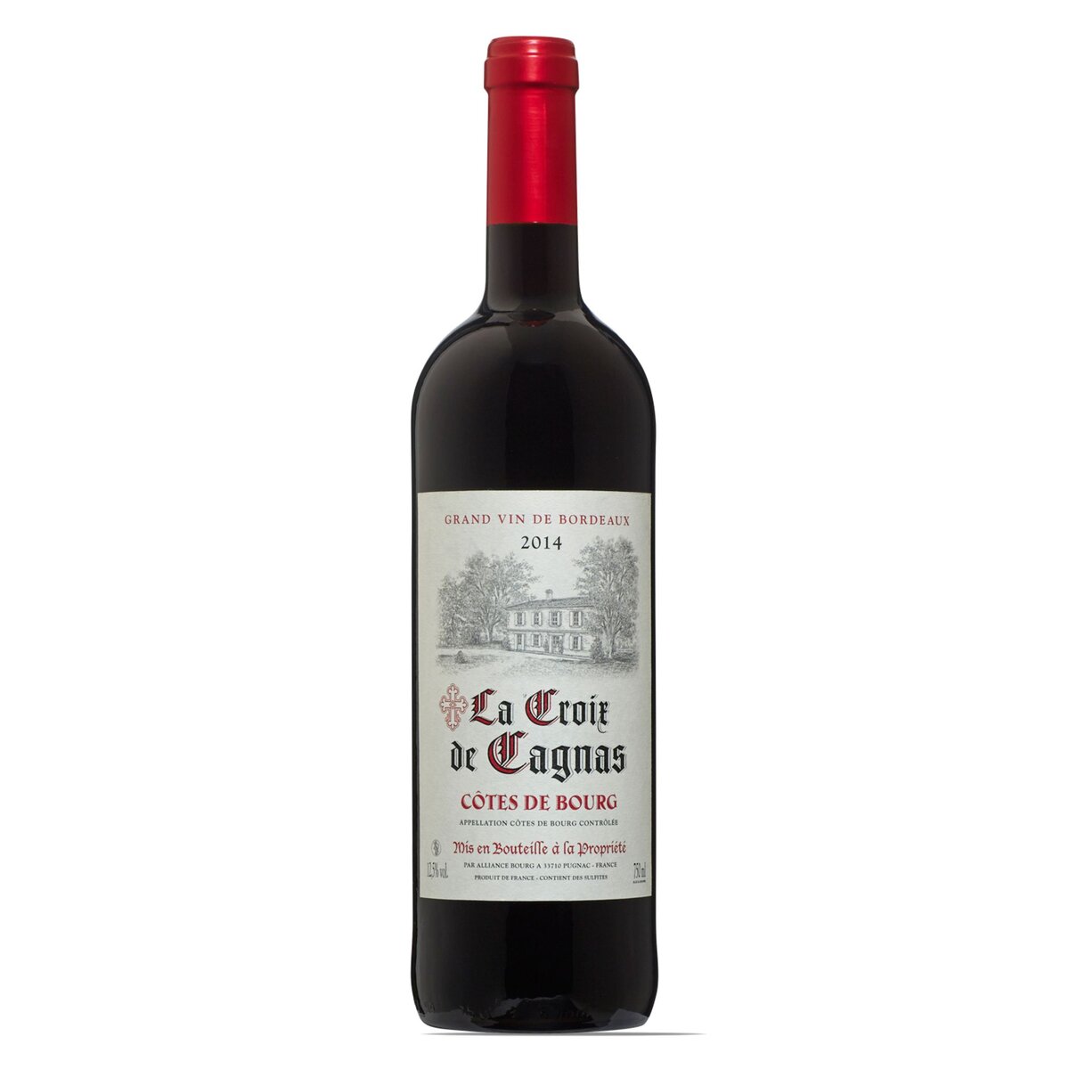 Vin rouge AOP Côtes-de-Bourg la Croix de Cagnas 75cl