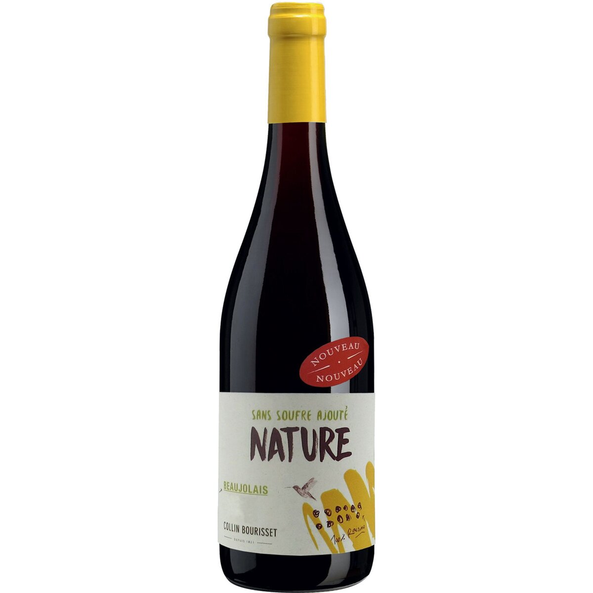 Vin rouge AOP Beaujolais nature sans soufre ajouté 75cl