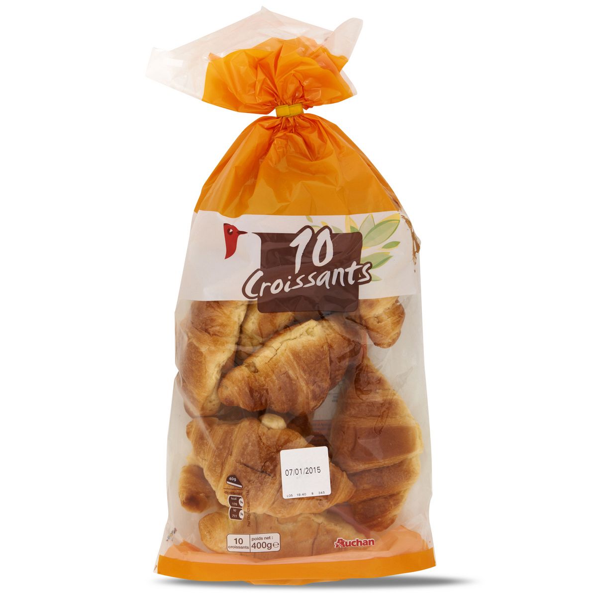 AUCHAN Croissants 10 pièces 400g