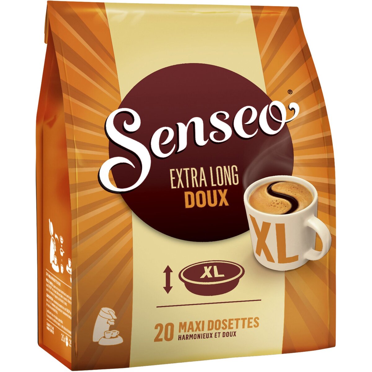 SENSEO Senseo café extra long doux dosette x20 -250g pas cher