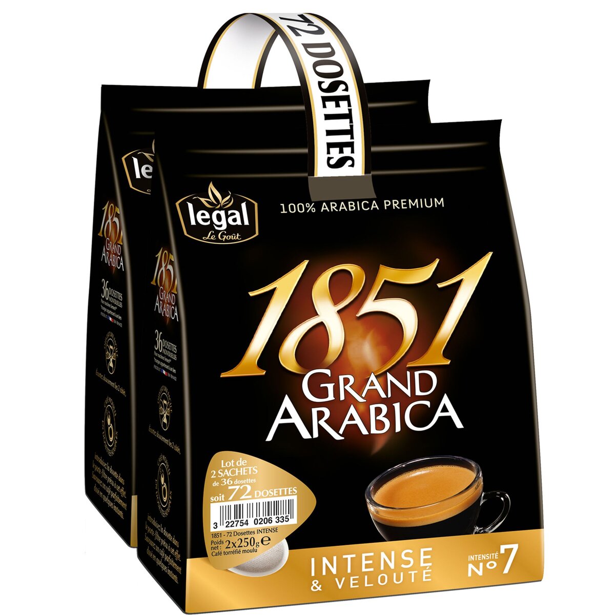 LEGAL Legal grand arabica intense dosettes x72 -500g