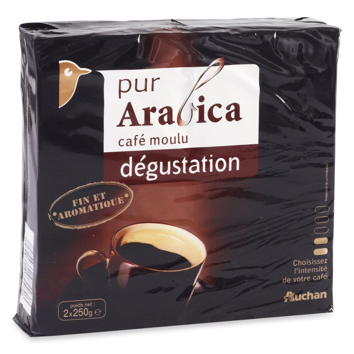 AUCHAN Auchan café pur arabica moulu dégustation 2x250g