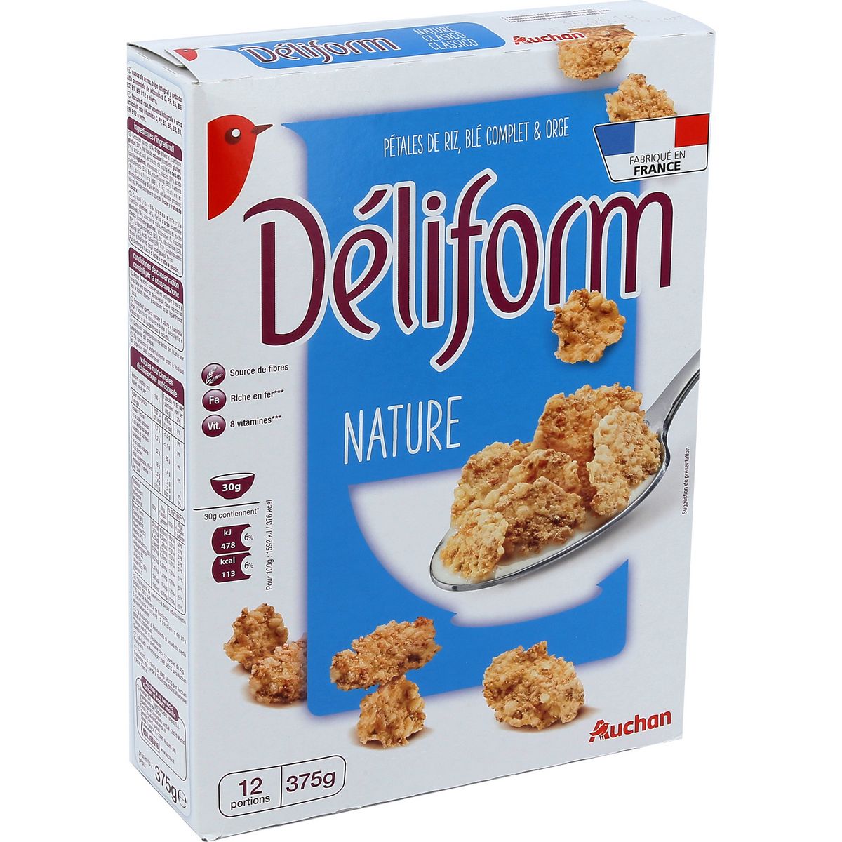 AUCHAN Déliform céréales nature 375g