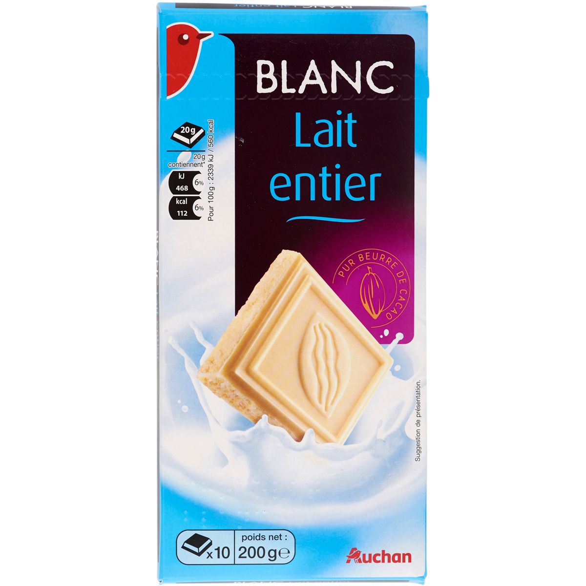 AUCHAN Auchan Chocolat blanc 200g