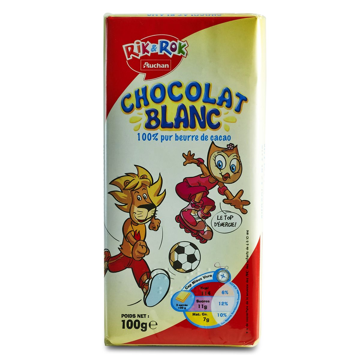 AUCHAN RIK & ROK Rik & Rok chocolat blanc 2x100g