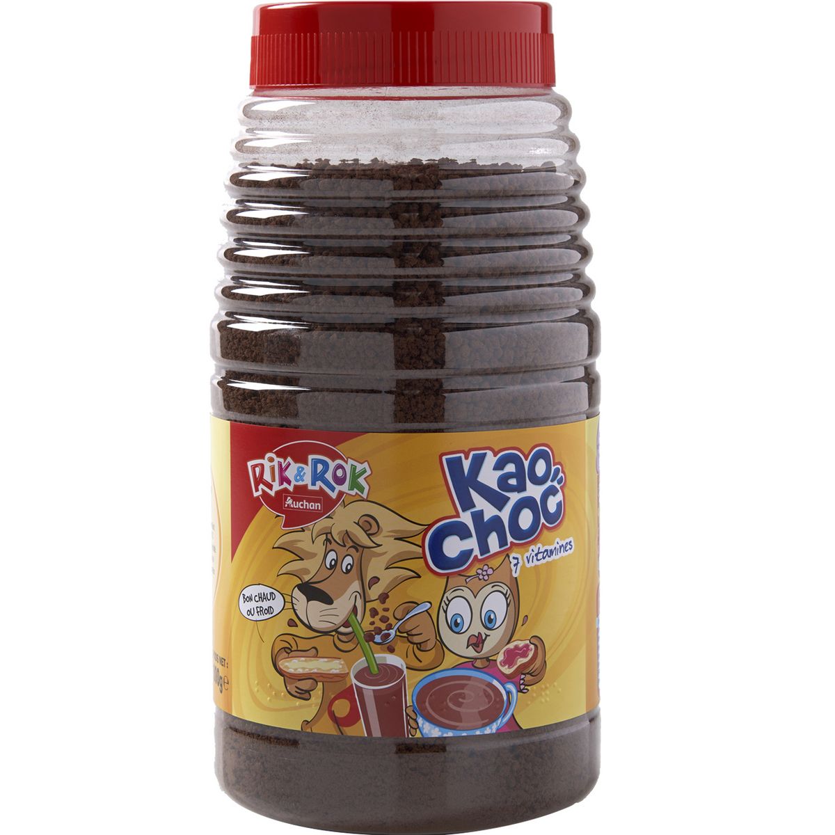 AUCHAN RIK & ROK Kaochoc chocolat en poudre granulés 800g