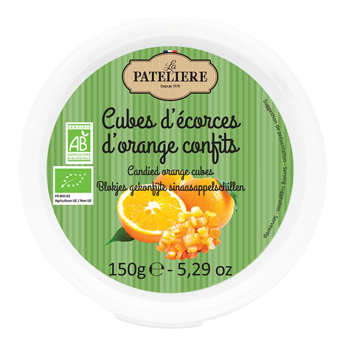 LA PATELIERE La Patelière cubes d'écorces d'oranges confites bio 150g
