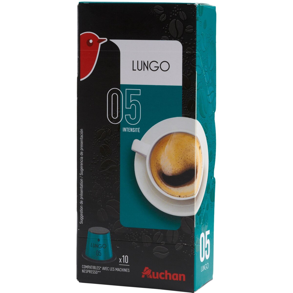 AUCHAN Auchan café lungo nespresso capsule x10 -52g