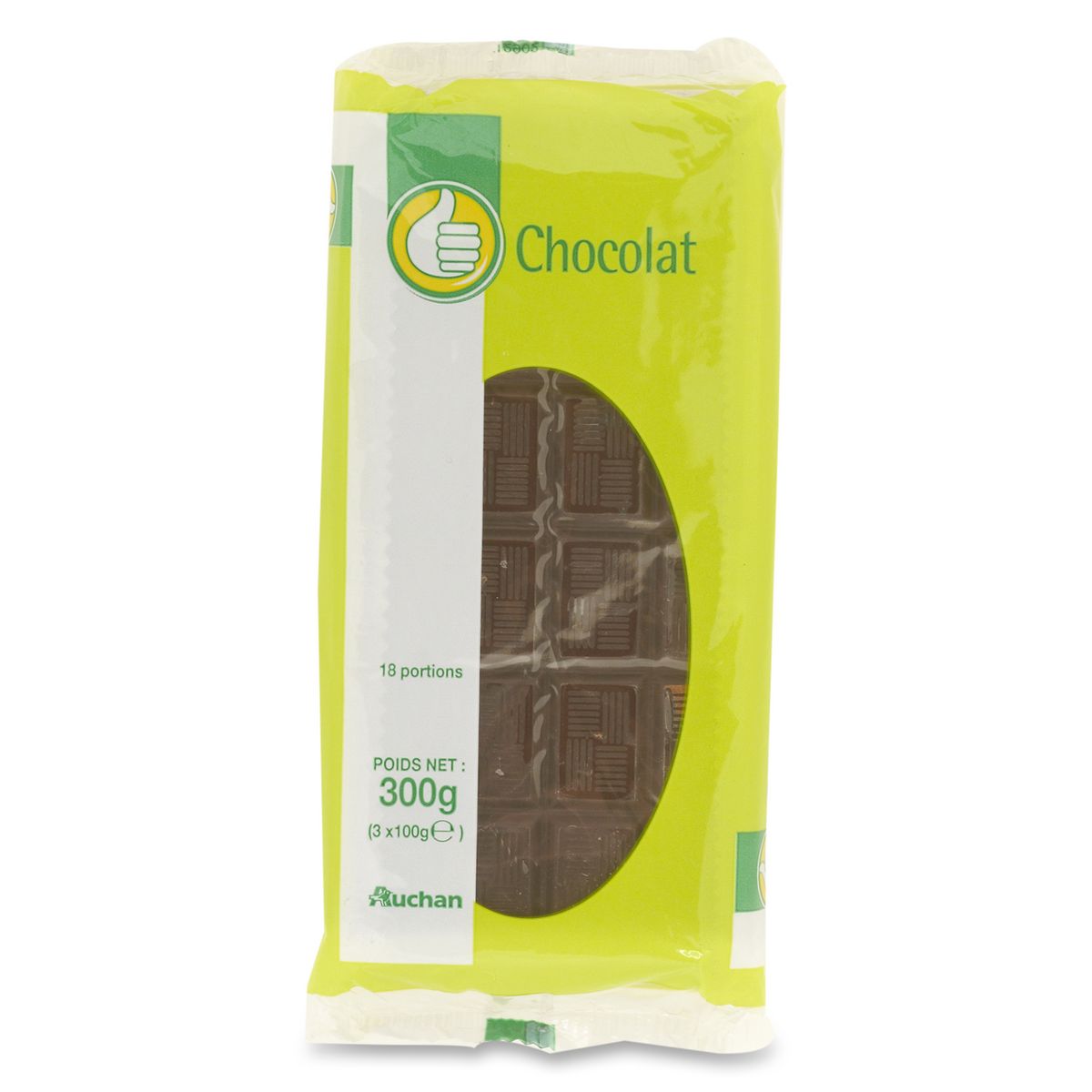 AUCHAN ESSENTIEL Tablette de chocolat noir 3 pièces 3x100g