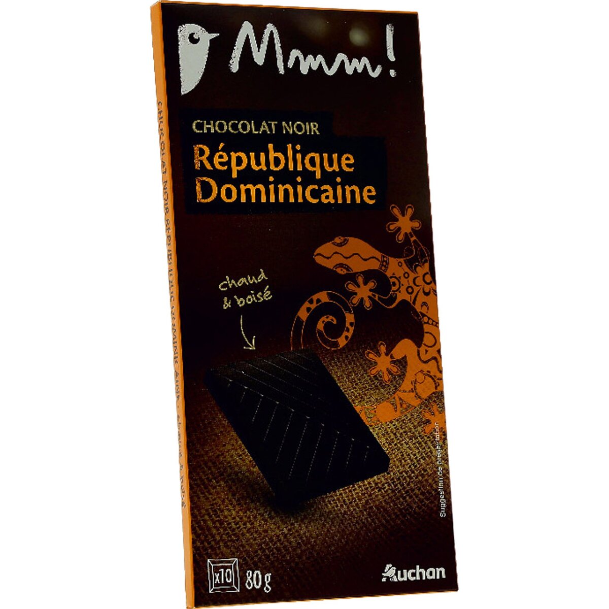 AUCHAN MMM! Mmm! chocolat noir origine République Dominicaine 80g