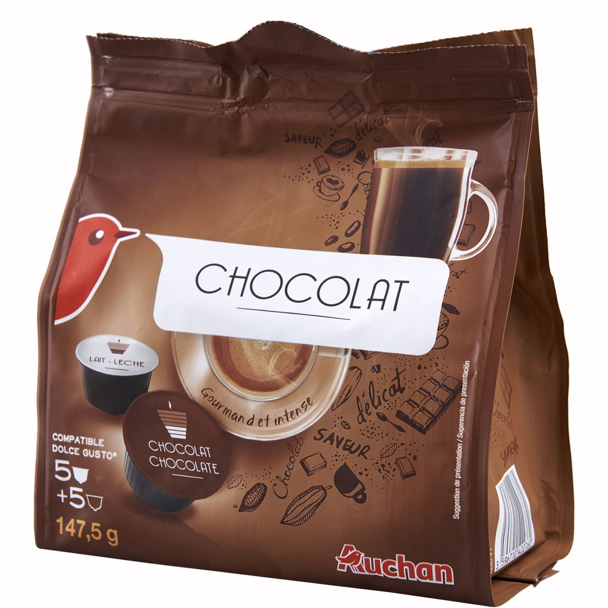 AUCHAN Auchan chocolat capsule x10 -148g