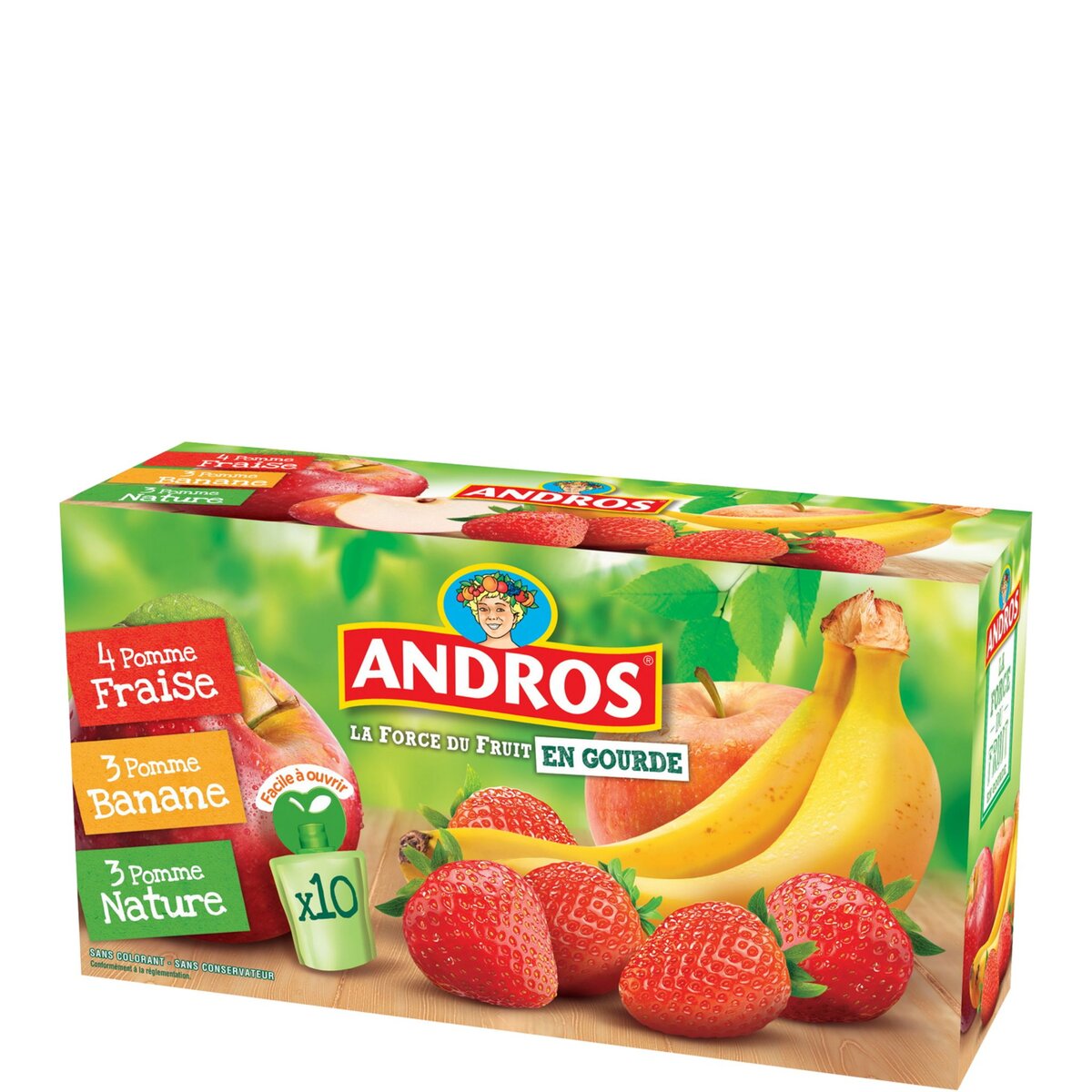 ANDROS Andros compote panaché gourde 10x90g pas cher Auchan.fr