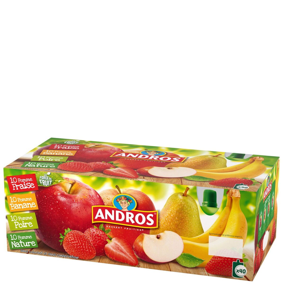 ANDROS Andros compote panaché gourde 40x90g pas cher Auchan.fr