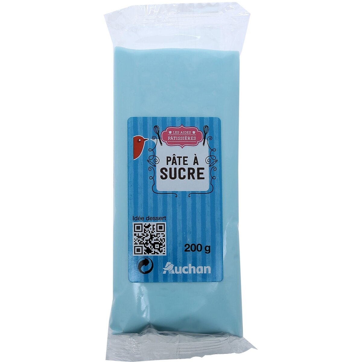 AUCHAN Pâte à sucre bleue 200g