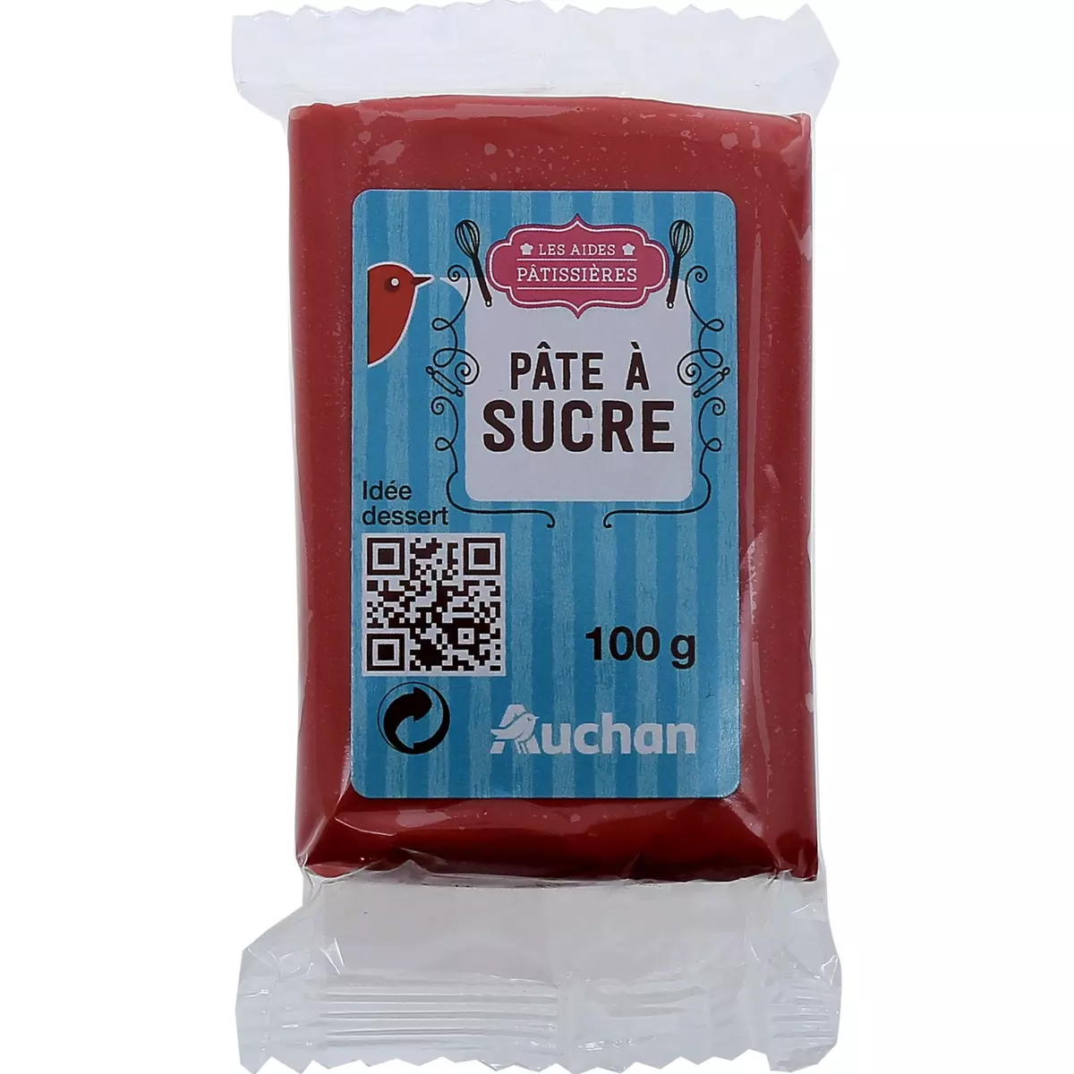 AUCHAN Pâte à sucre rouge 100g