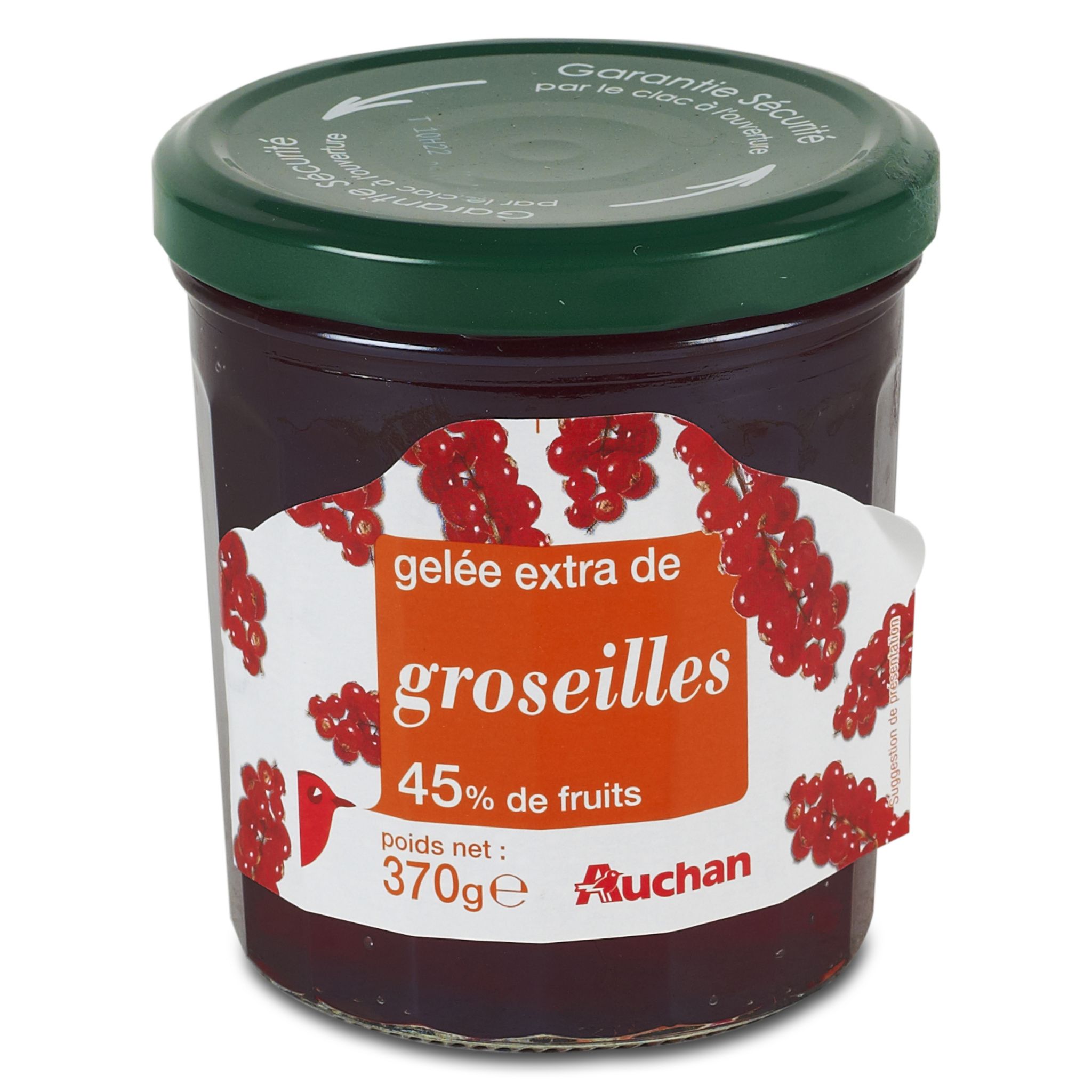 AUCHAN Gelée extra de groseilles rouges 370g