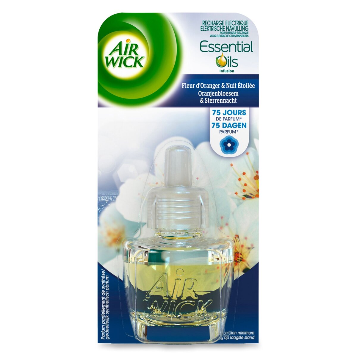 AIR WICK Essential Oils recharge diffuseur électrique fleur d'oranger 19ml