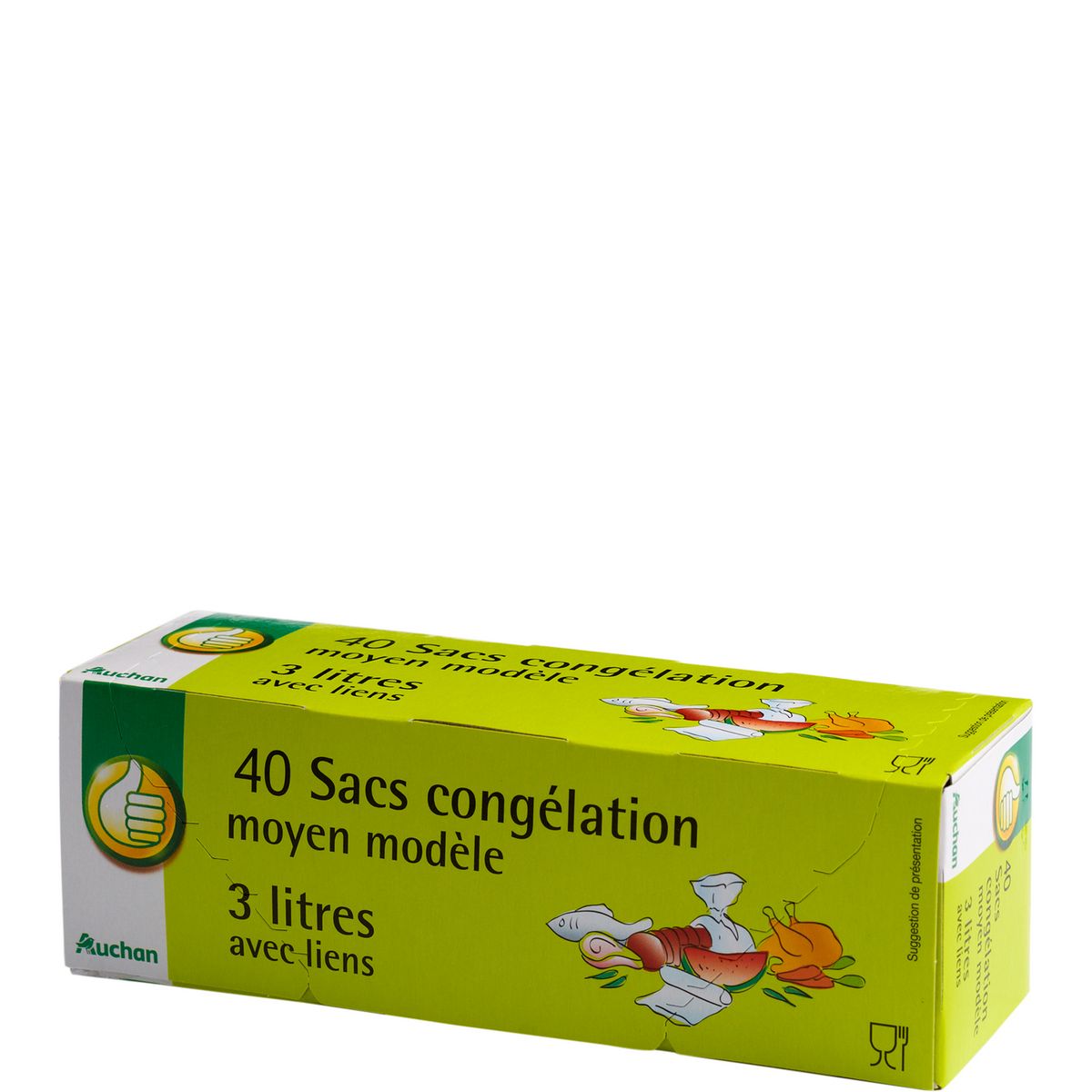 POUCE Sacs congélation avec liens taille moyenne 3l 40 sacs