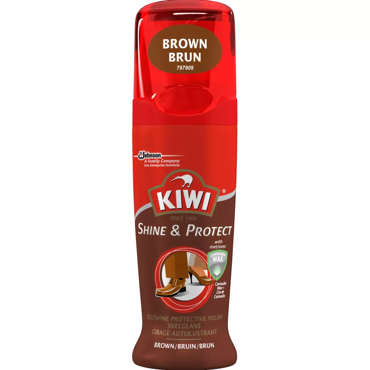 KIWI Kiwi cirage colour shine brun flacon 75ml