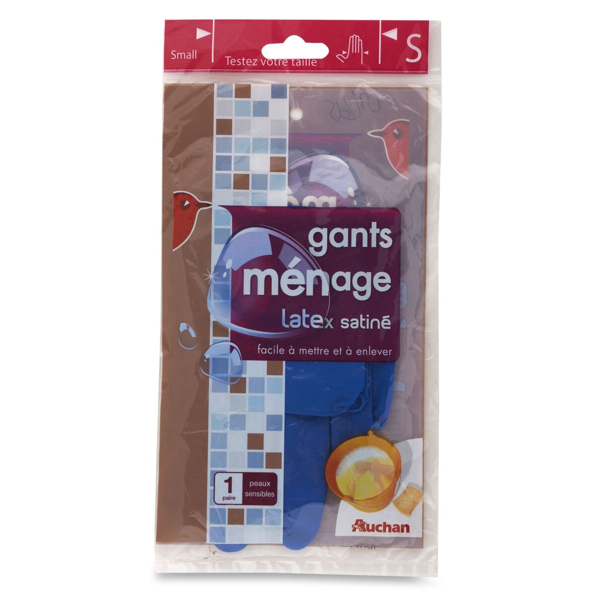 AUCHAN Auchan gants de ménage small x2