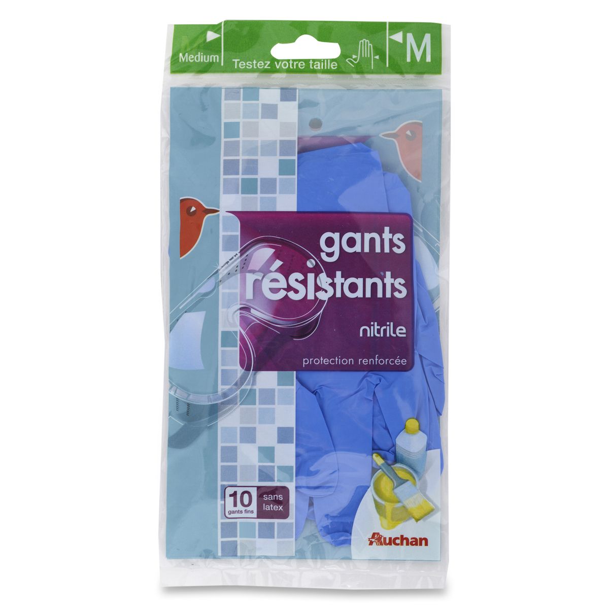 AUCHAN Auchan gants fins nitrile médium x10