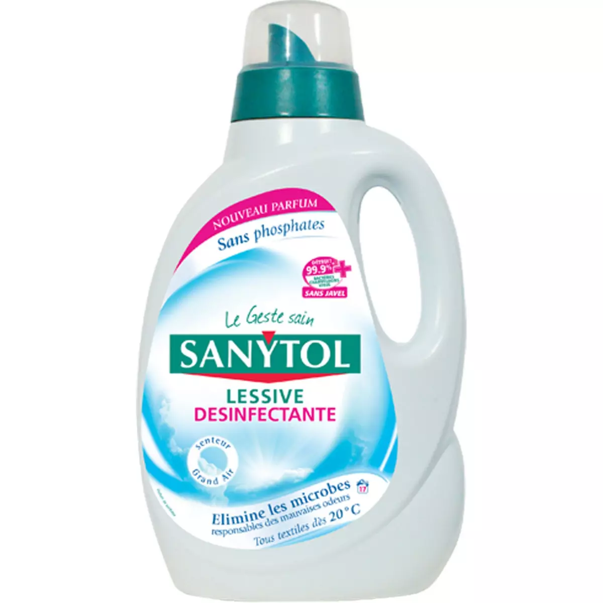 SANYTOL Lessive liquide désinfectante grand air 17 lavages 1,65l