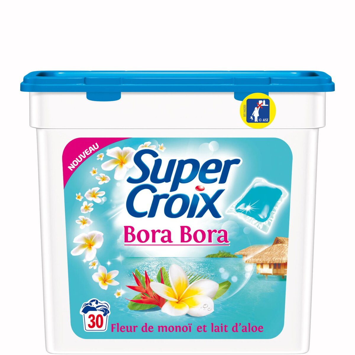 SUPER CROIX Super Croix Lessive capsules Bora Bora fleur de monoï & lait d'aloé x30 30 lavages 30 capsules
