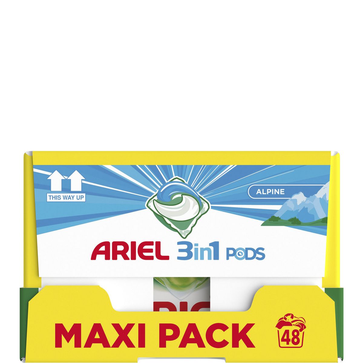 ARIEL Pods lessive capsules alpine 48 lavages 3x16 capsules