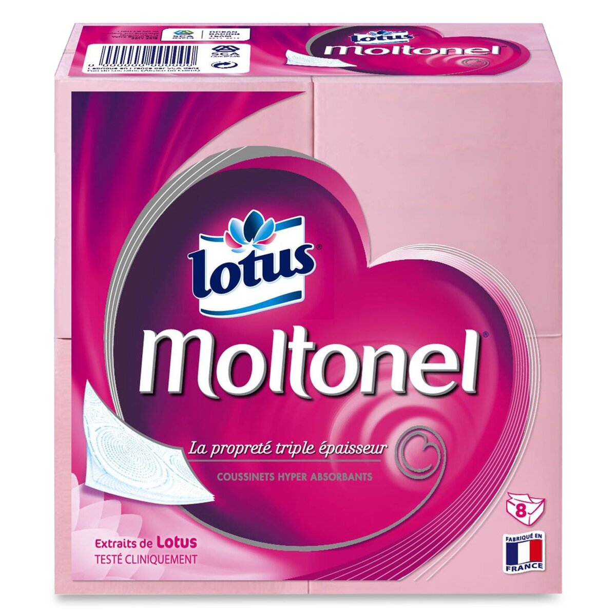 MOLTONEL Moltonel papier toilette rose paquet x8