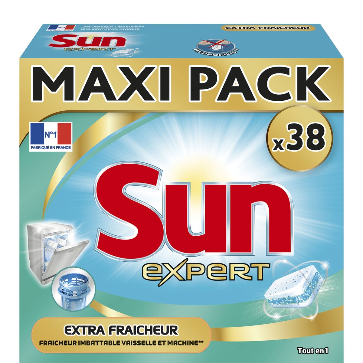 SUN Sun tout en 1 expert extra fresh clean dose x38 -0,67kg