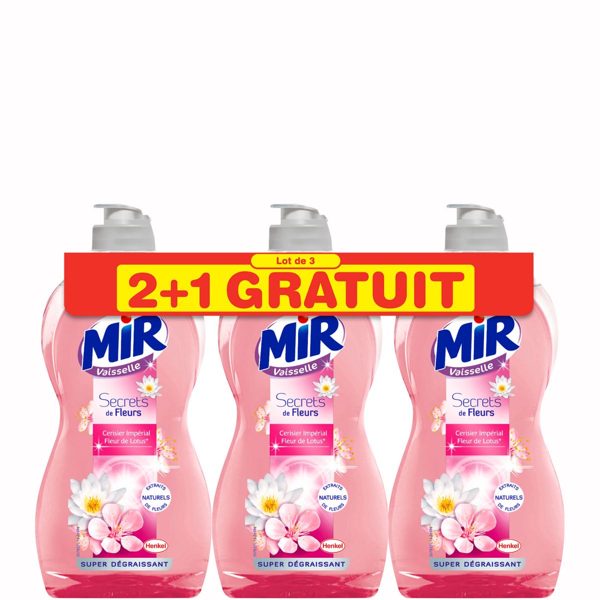 MIR Mir liquide vaisselle secret cerisier 2x500ml +500ml gt