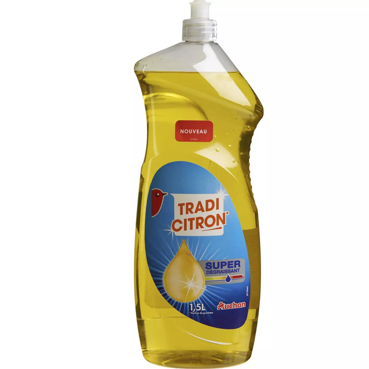 AUCHAN Liquide vaisselle super dégraissant au citron 1,5l