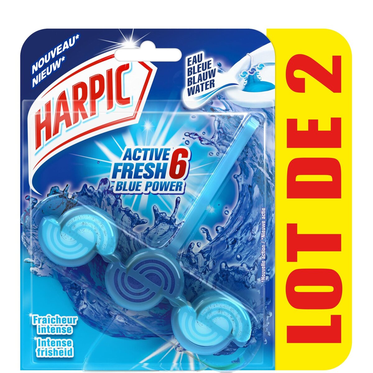 HARPIC Harpic bloc cuvette active fresh eau bleue x2 pas cher