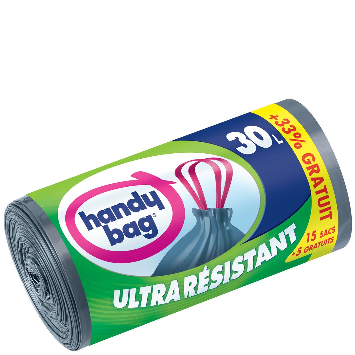 HANDY BAG Sacs poubelle avec poignées 30l 15 +5 offertes