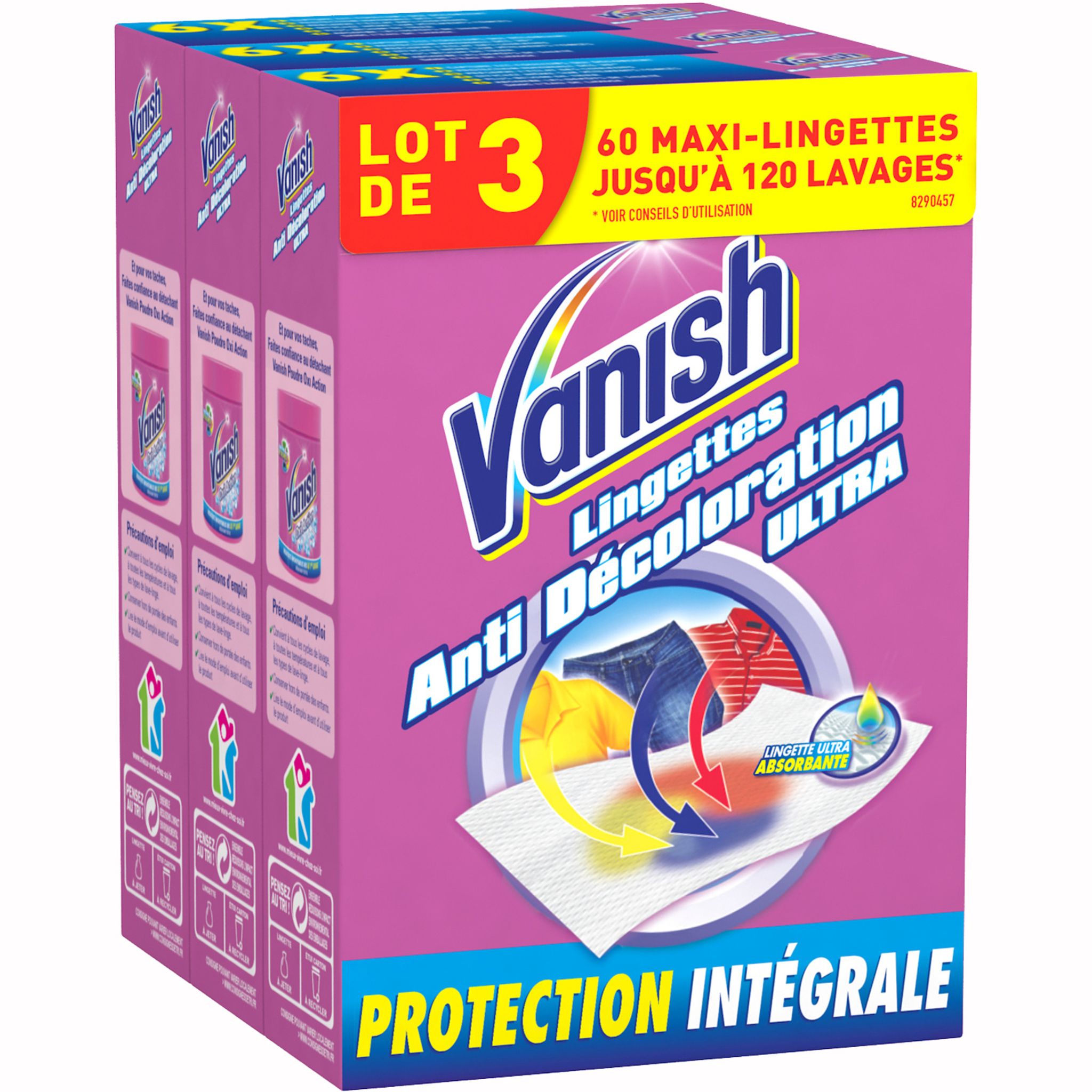 Stock Bureau - VANISH Boîte De 56 Lingettes Sécables Anti-transfert De Couleurs